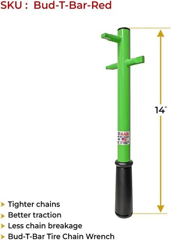 Mytee Products Green Buddy Bar مفتاح سلسلة الإطارات مقاس 14 بوصة لتركيب سلاسل الإطارات - مادة فولاذية شديدة التحمل مع مقبض قوي in Saudi Arabia