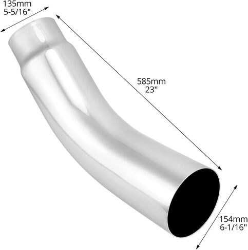 QWORK 5" Inlet to 6" Outlet Diesel Exhaust Elbow Tip, 23" Overall Length, 45-Degree, for Cars, Pickups, and Trucks in Saudi Arabia