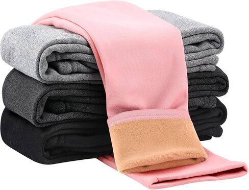 4 Pcs Girls Winter Fleece Lined Leggings Bowknot Thick Thermal Tights Pants Cotton Full Length Pants for Girls in Saudi Arabia
