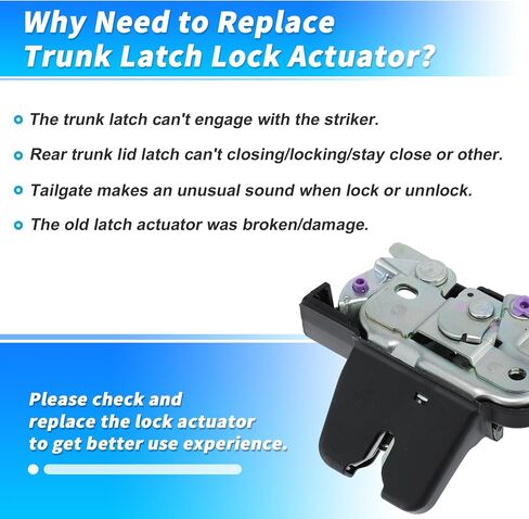 Tailgate Lock Assembly for Toyota Camry 2002-2006, Car Rear Trunk Lock Actuator No.64600AA020/6460033091, Liftgate Door Lock Actuator Hatch Lock Mechanism Boot Release Actuator in Saudi Arabia