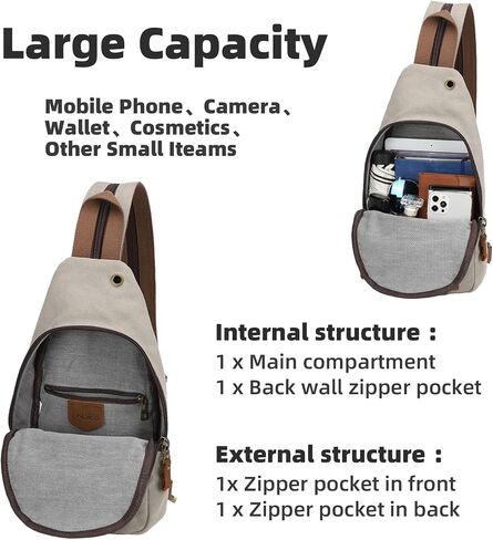 KL928 Canvas Sling Bag Crossbody Backpack Shoulder Casual Rucksack for Men Women,Rust Red in Kuwait