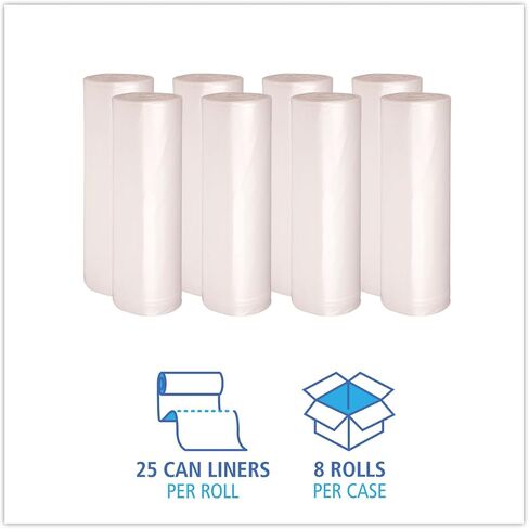 Boardwalk 385814 High-Density Can Liner, 38x58, 60gal, 11 Mic, Natural, 25 Bags/RL, 8 Rolls/CT in Saudi Arabia