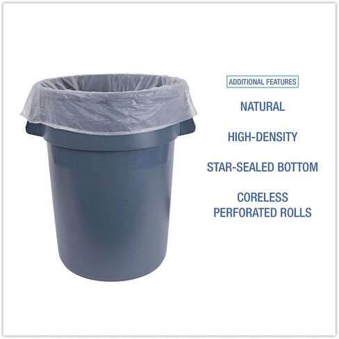 Boardwalk 385814 High-Density Can Liner, 38x58, 60gal, 11 Mic, Natural, 25 Bags/RL, 8 Rolls/CT in Saudi Arabia