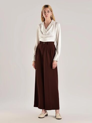 Calvin Klein Women's Long Sleeve Collar Drape Neck Blouse in Saudi Arabia