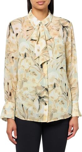 Anne Klein Women's Bttn Frt Ls Shirt W Removeable Tie in Saudi Arabia