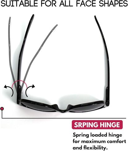 EDGEIWEAR Super XXLarge Size Retro Rectangular Frame TAC Polarized Lenses with Spring Hinge For Men & Women in Kuwait