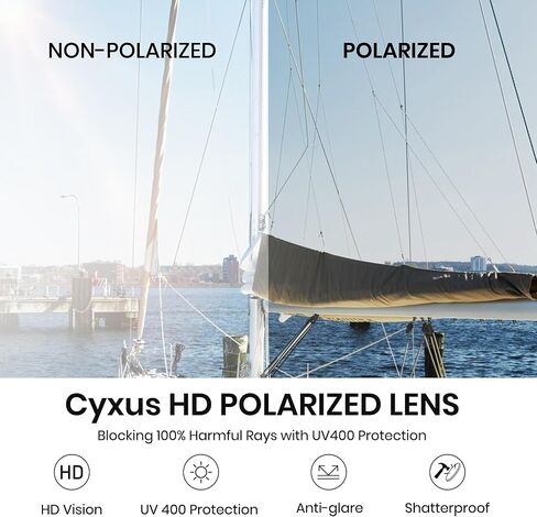 نظارات شمسية Cyxus للرجال والنساء نظارات شمسية مستقطبة عصرية UV400 نظارات شمسية Aviator للقيادة in Saudi Arabia