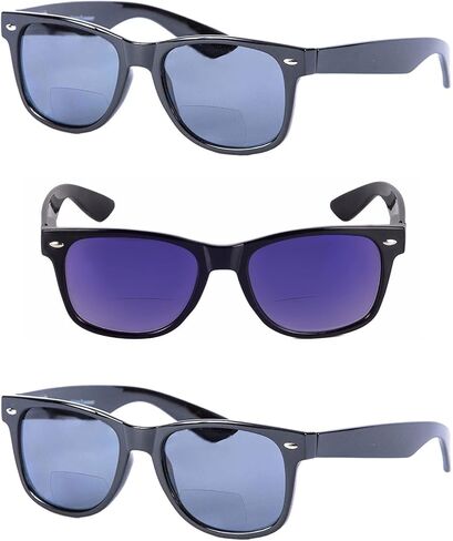 Mass Vision Bifocal Reading Sunglasses for Men and Women - Outdoor Sun Readers with Spring Hinges & UV400 Protection (3 pack) in Saudi Arabia