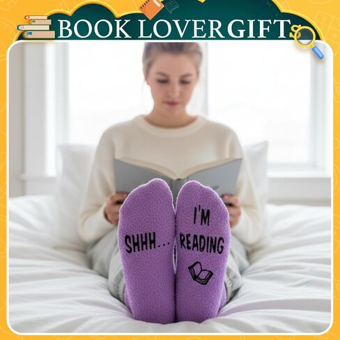 هدايا محبي الكتب من HAPPYPOP للنساء، حشوات مضحكة للقراءة لمحبي الكتب والطلاب، جوارب قراءة الكتب للفتيات المراهقات in Saudi Arabia