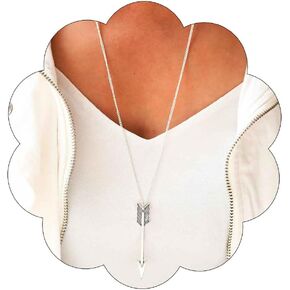 Yalice Boho Long Necklace Chain Arrow Pendant Necklaces Arrowhead Drop Sweater Chains Jewelry for Women(Gold) in Kuwait