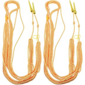 Holibanna Shoulder Epaulets Aiguillette Shoulder Cord Golden Honor Cord Traditional Braided Shoulder Badge with Golden Tip for Uniform Costume DIY Clothes Decor in Kuwait