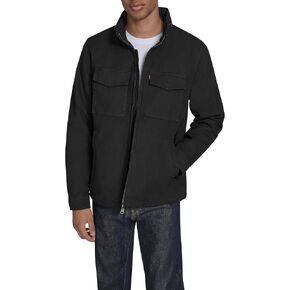 Levi's mens Stand Collar Cotton Military Jacket With Hidden Hood in Kuwait