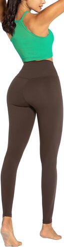 Sunzel Workout Leggings for Women, Tummy Control Compression Workout Gym Yoga Pants, No Front Seam & High Waist 28" Seal Brown Medium in Kuwait