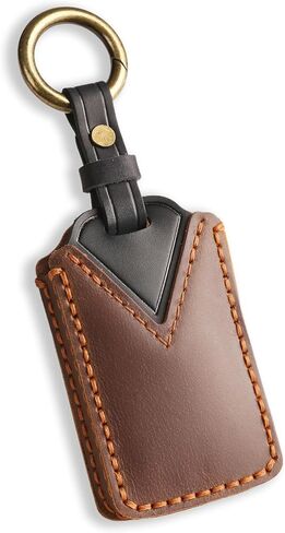 Vintage Leather Key Fob Cover Case for Jeep Grand Cherokee Wagoneer 2024 2025, Handmade Crazy Horse Leather, Brown in Saudi Arabia