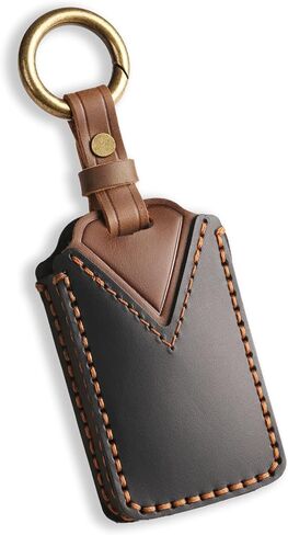 Vintage Leather Key Fob Cover Case for Jeep Grand Cherokee Wagoneer 2024 2025, Handmade Crazy Horse Leather, Brown in Saudi Arabia
