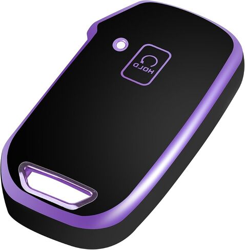 غطاء مفتاح Kia Key Fob مع سلسلة مفاتيح، غطاء حافظة مفتاح Fob يناسب Kia K5 Forte Seltos Sportage Sorento Telluride Soul Ceed Cerato NIRO 2018-2022 ملحقات السيارة مفتاح ذكي، أرجواني أسود in Kuwait
