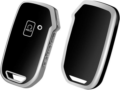 غطاء مفتاح Kia Key Fob مع سلسلة مفاتيح، غطاء حافظة مفتاح Fob يناسب Kia K5 Forte Seltos Sportage Sorento Telluride Soul Ceed Cerato NIRO 2018-2022 ملحقات السيارة مفتاح ذكي، أرجواني أسود in Kuwait