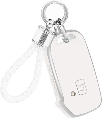 غطاء مفتاح Kia Key Fob مع سلسلة مفاتيح، غطاء حافظة مفتاح Fob يناسب Kia K5 Forte Seltos Sportage Sorento Telluride Soul Ceed Cerato NIRO 2018-2022 ملحقات السيارة مفتاح ذكي، أرجواني أسود in Kuwait