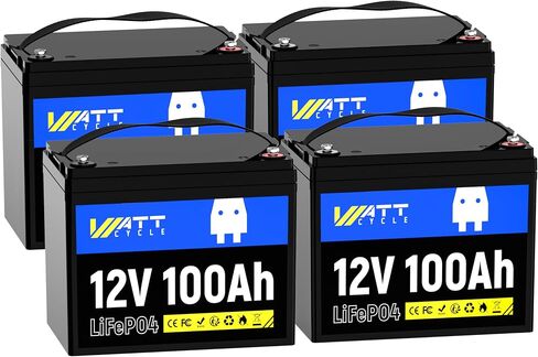 WattCycle 12V 314Ah Mini LiFePO4 Lithium Battery with Bluetooth 5.0, 200A BMS, 4.01kWh Energy, Low-Temp Protection, 10+ Years Lifespan, for RV, Marine, Camping, Solar Off-Grid in Saudi Arabia