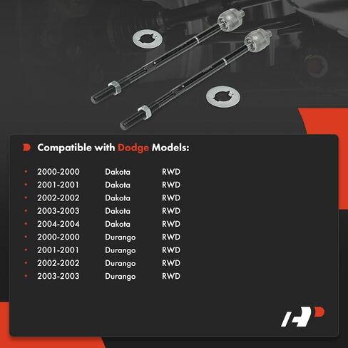 A-Premium 2 × أطراف قضيب ربط داخلي أمامي، متوافق مع دودج دورانجو 2000-2003، داكوتا 2000-2004، RWD in Saudi Arabia