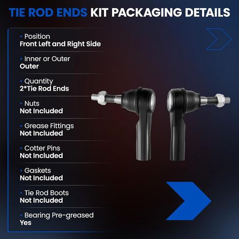 2PCS ES80574 Front Outer Tie Rod Ends Kit Compatible with Dodge 2006-2010 Ram 1500 2011-2012 Ram 1500 Replacement for 5175790AA 5175790AB 5175790AC 5175790AD 5175790AE 5175790AF 5185890AA in Saudi Arabia