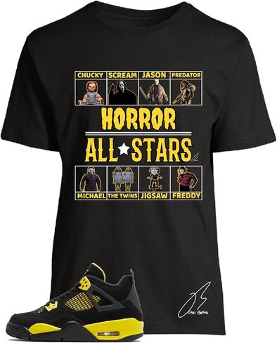 Shirt To Match Jordan Retro 4 Lightning Yellow,Horror Unisex Graphic Tee,Sneaker Match,Christmas Gift in Saudi Arabia