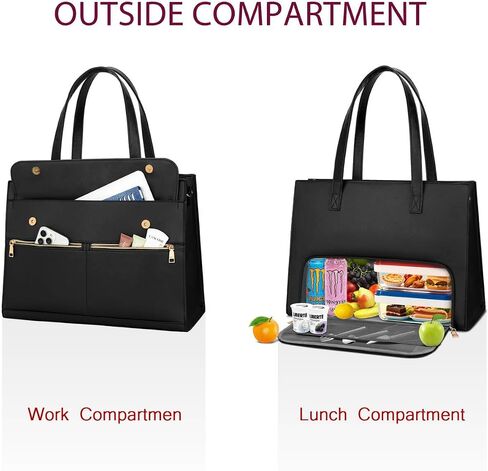 KKXIU 2-in-1 Laptop Lunch Tote Bag for Women, 15.6 Inch Insulated Leakproof Computer Bag, Large Work Purse for Office in Saudi Arabia