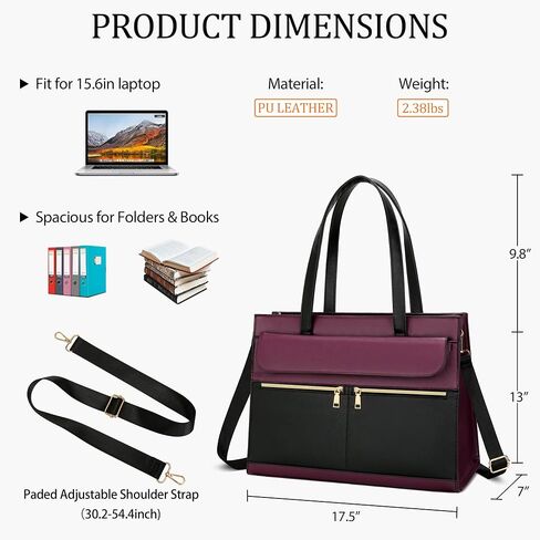 KKXIU 2-in-1 Laptop Lunch Tote Bag for Women, 15.6 Inch Insulated Leakproof Computer Bag, Large Work Purse for Office in Saudi Arabia