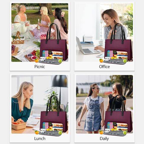 KKXIU 2-in-1 Laptop Lunch Tote Bag for Women, 15.6 Inch Insulated Leakproof Computer Bag, Large Work Purse for Office in Saudi Arabia