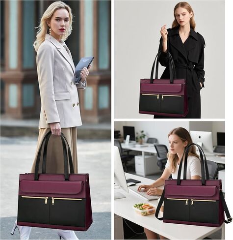 KKXIU 2-in-1 Laptop Lunch Tote Bag for Women, 15.6 Inch Insulated Leakproof Computer Bag, Large Work Purse for Office in Saudi Arabia