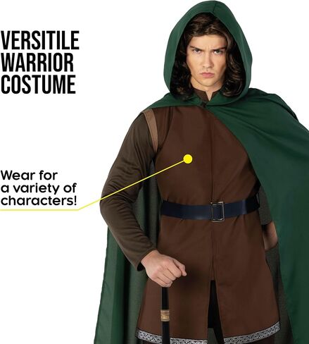 Morph Lord Medieval Costume Men With Tunic and Cloak, Renaissance Costume Mens Halloween Costumes For Mens Medieval Cloak in Saudi Arabia