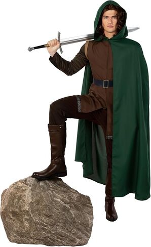 Morph Lord Medieval Costume Men With Tunic and Cloak, Renaissance Costume Mens Halloween Costumes For Mens Medieval Cloak in Saudi Arabia