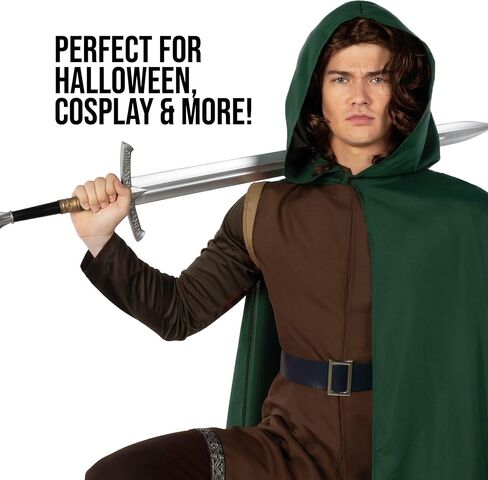 Morph Lord Medieval Costume Men With Tunic and Cloak, Renaissance Costume Mens Halloween Costumes For Mens Medieval Cloak in Saudi Arabia