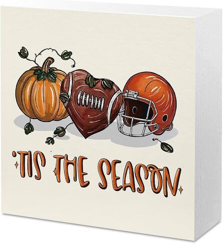 Fall Football Pumpkin Decor Fall Room Table Decor Sign Decorations for Room Bedroom Living Room Bathroom Kitchen Desk Thanksgiving Decorations in Kuwait