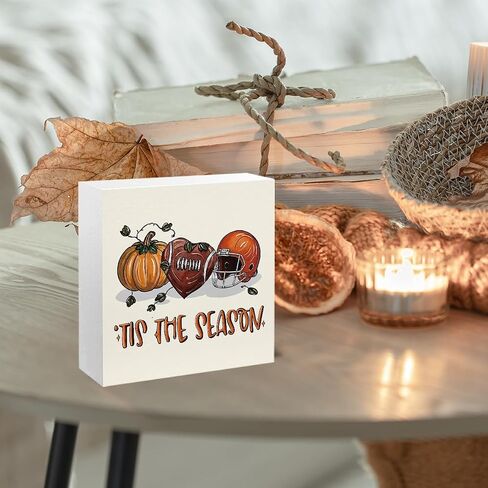 Fall Football Pumpkin Decor Fall Room Table Decor Sign Decorations for Room Bedroom Living Room Bathroom Kitchen Desk Thanksgiving Decorations in Kuwait
