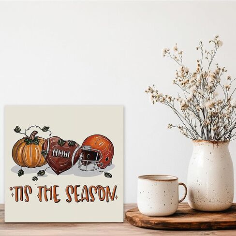 Fall Football Pumpkin Decor Fall Room Table Decor Sign Decorations for Room Bedroom Living Room Bathroom Kitchen Desk Thanksgiving Decorations in Kuwait