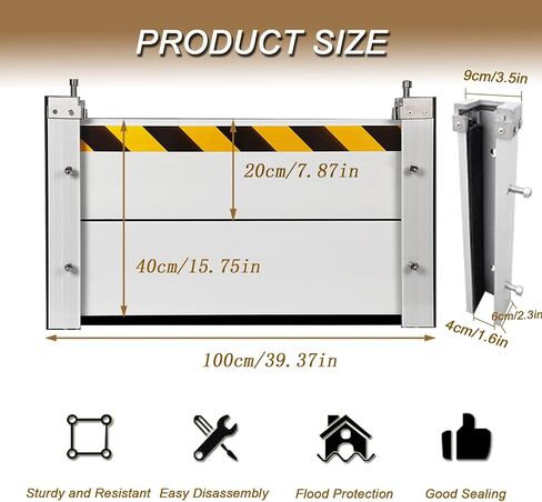 Flood Protection Baffle,Aluminum Reusable Flood Barrier Shield,Heavy Duty Unit Module Design Flood Control Baffle Door,Removable Temporary Dams for Basement Entrance Gates Subways in Saudi Arabia