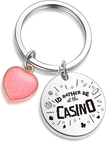ZNOSVEI Casino Gift Keychain Gambling Gifts Playing Board Games Jewelry Casino Player Keychain in Saudi Arabia