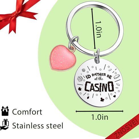 ZNOSVEI Casino Gift Keychain Gambling Gifts Playing Board Games Jewelry Casino Player Keychain in Saudi Arabia