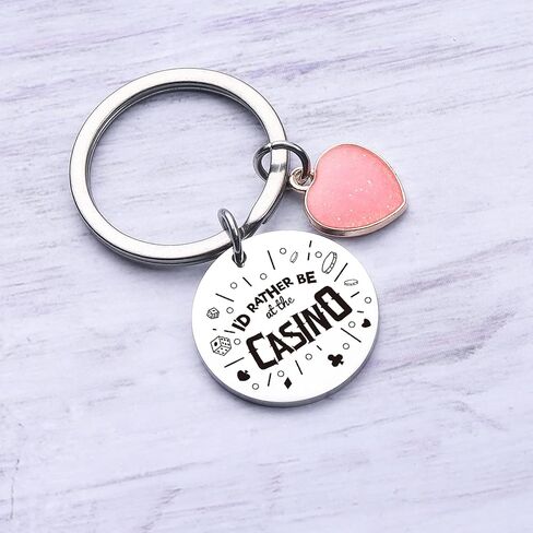 ZNOSVEI Casino Gift Keychain Gambling Gifts Playing Board Games Jewelry Casino Player Keychain in Saudi Arabia