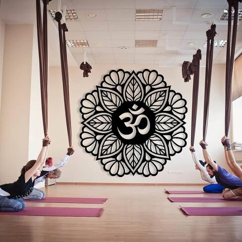 UGJSH Metal Mandala Wall Art, Metal Om Wall Art, Zen Decor for Office, Living Room, Bedroom, Yoga (Gold, 20" W x 20" H / 50x50cm) in Saudi Arabia