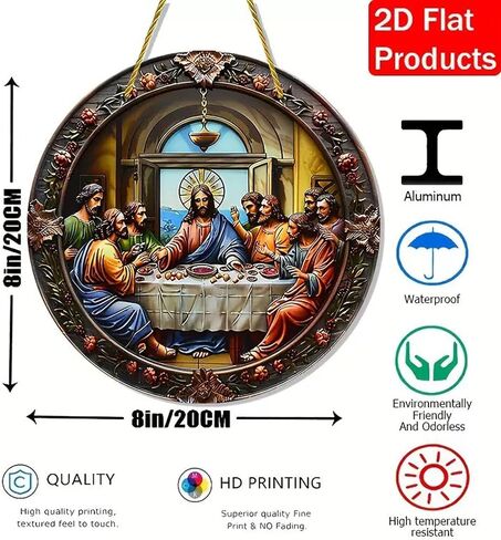 JaeyiTfu Last Supper Wall Art، ديكور يسوع الراتنج ثلاثي الأبعاد، زخرفة مسيحية للمنزل والكنيسة، La Ultima Cena Cuadro، ديكور سانتا سينا، هدية دينية مثالية، تصميم متوافق مع Suncatcher in Saudi Arabia