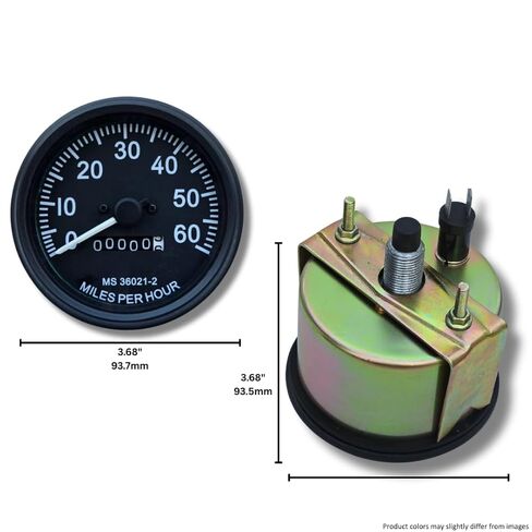 عداد السرعة/عداد سرعة الدوران CJ GPW، 0-60 ميل في الساعة | يناسب 1946-1964 Willys MB Jeeps Ford CJ2A CJ3A CJ3B 17206.01 | مرجع OE: 640131|(وجه قرص أسود، إطار أسود) in Kuwait