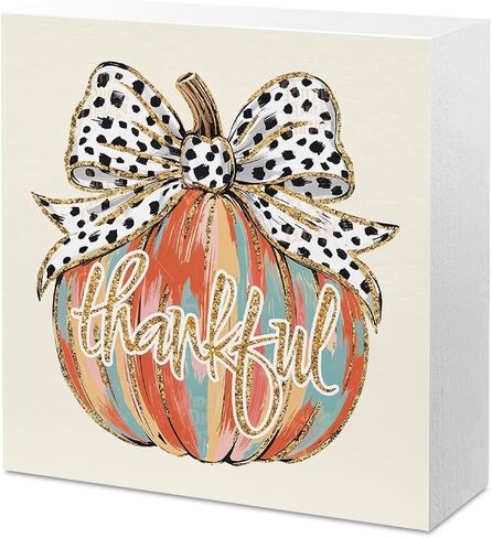 Fall Football Pumpkin Decor Fall Room Table Decor Sign Decorations for Room Bedroom Living Room Bathroom Kitchen Desk Thanksgiving Decorations in Kuwait