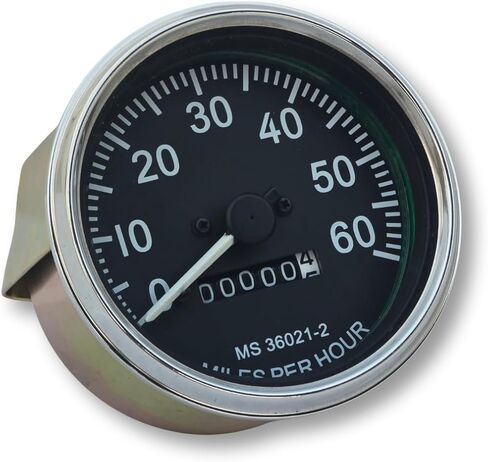 عداد السرعة/عداد سرعة الدوران CJ GPW، 0-60 ميل في الساعة | يناسب 1946-1964 Willys MB Jeeps Ford CJ2A CJ3A CJ3B 17206.01 | مرجع OE: 640131|(وجه قرص أسود، إطار أسود) in Kuwait
