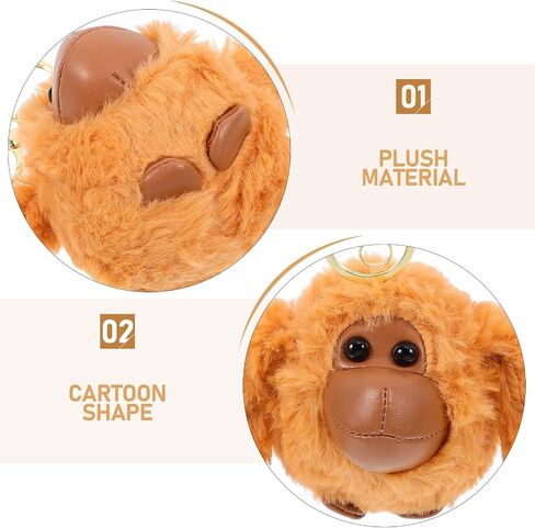 Kisangel Plush Gorilla Pendant, Soft Doll Keychain, Backpacks Bag Accessory for Luggage Key Purse Charm Decor in Saudi Arabia