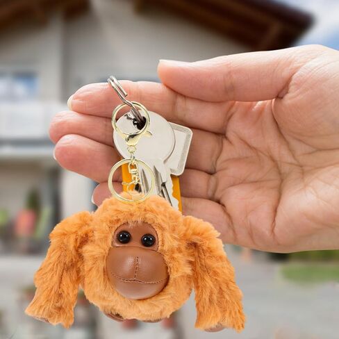 Kisangel Plush Gorilla Pendant, Soft Doll Keychain, Backpacks Bag Accessory for Luggage Key Purse Charm Decor in Saudi Arabia