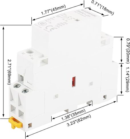 Baomain Normally Closed AC Contactor 63A 2 Pole 2 NC Universal Circuit Control 35mm DIN Rail Mount CE Listed BCT-63/02 (AC 110V) in Saudi Arabia