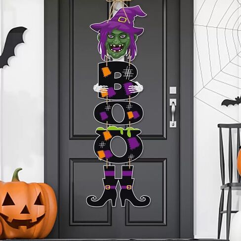 Halloween Door Decorations Halloween Witch Boo Legs Front Door Hanger Scary Pumpkin Hanging Happy Sign Wall Decor for Room Party Indoor Home Decor in Saudi Arabia