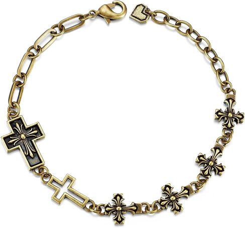 Gold Chain Link Bracelets for Women Cross Bracelet Gothic Christian Things Confirmation Gifts for Teen Girls Wealth and Good Luck Jewelry in Kuwait